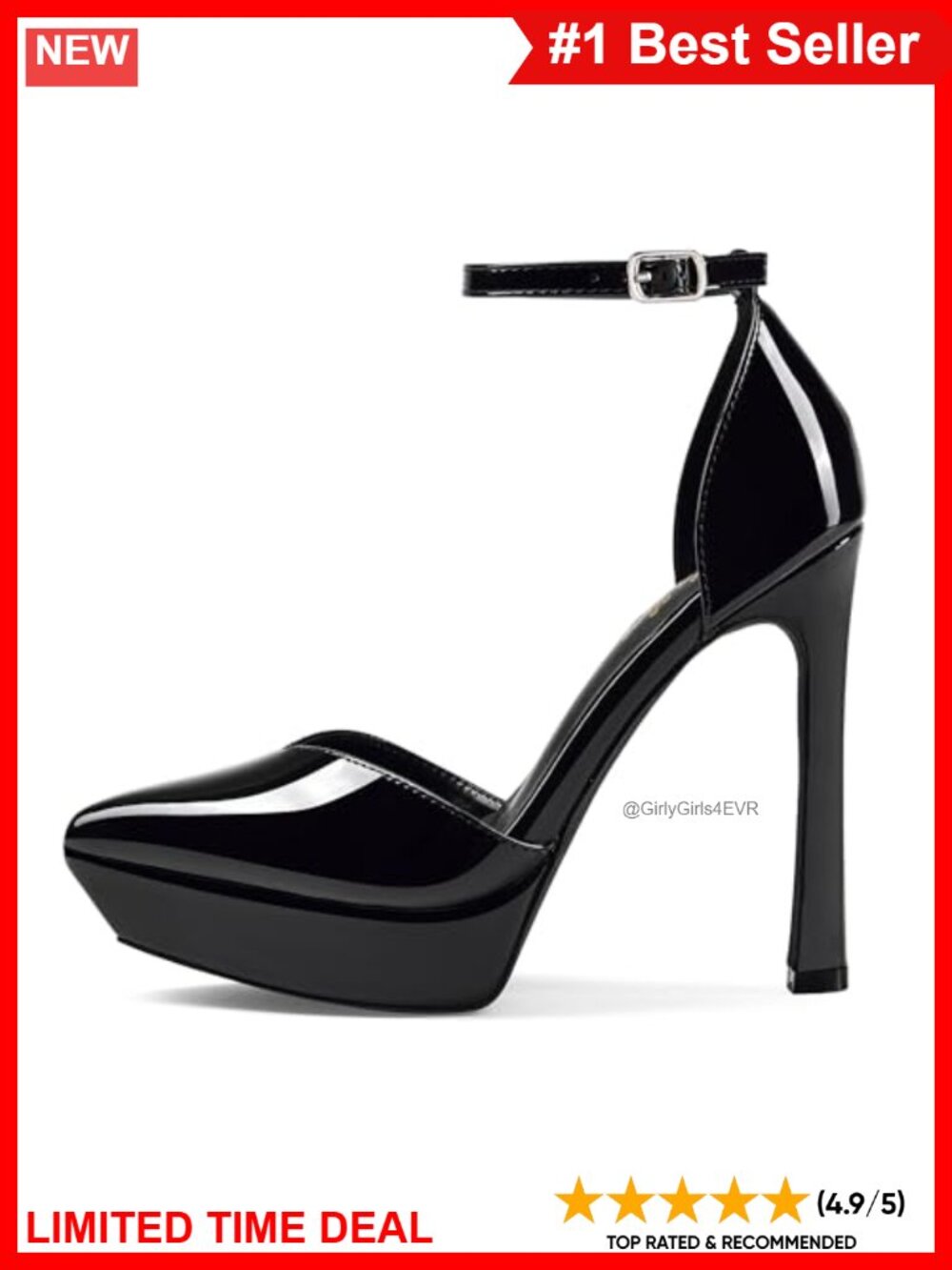 Elisabet Tang Women's 5.1 Inch Ankle Strap Platform Pumps - Synthetic Leather - Picture 4 of 6